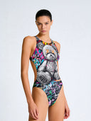 Damen-Trainings-Einzelbadanzug PINUP 459PF - Psycho