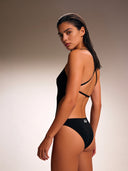 Damen-Einteiliger Badeanzug Dega - Total Black