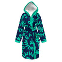 Kinderbademantel - 30ACF Blau mit mintfarbenem Logo, Vorderansicht - BONESWIMMER