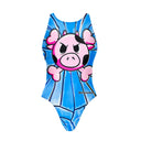 Costume intero bambina da allenamento PINUP 499PF - Skullcow, vista frontale