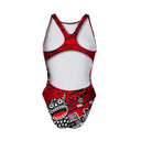 Costume intero bambina da allenamento Pinup 492P - Tribale