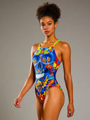 Costume intero donna da allenamento Ibiza 238IF - Blue skull