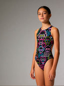 Costume intero bambina da allenamento Pinup 548PF - Skull tribe