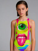 Costume intero bambina da allenamento Pinup 535PF - Slime