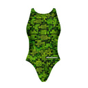 Costume intero bambina da allenamento Pinup 532P - Puzzle