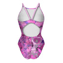 Costume intero donna da allenamento Ibiza 242I - Teschio farfalla