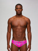 Trainings-Badehose für Herren H2OTTO 440HF - Fuchsia mit blauem Stern