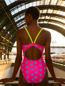 Trainings-Einteiler für Damen IBIZA 245IF - Fuchsia mit blauem Stern