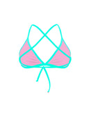 Top bikini donna da mare Tahiti L02TA - Fucsia fluo, vista posteriore