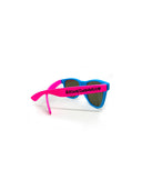 Sonnenbrille Modell Wayfarer - Hellblau + Neon-Fuchsia