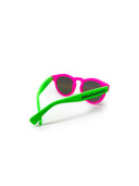 Runde Sonnenbrille - Neon-Fuchsia + Neon-Grün