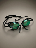 Occhialini Svedesi Mirror con silicone Soft Frame - Verde Specchio Silver