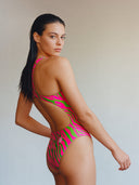 Trainings-Einteiler für Damen PINUP 564PF - Acid Streifen