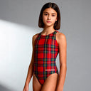 Costume intero bambina da allenamento Pinup 527P - Tartan