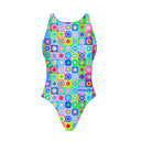 Costume intero donna da allenamento PINUP 558PF Pop squares, vista frontale