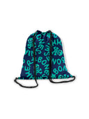 Mikrofaser-Rucksack 137ZF - Blau mit mintfarbenem Logo, Produktbild 1 - BONESWIMMER