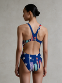 Costume intero bambina da allenamento PINUP 497P - Medley: vista posteriore indossato