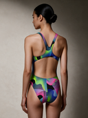 Costume intero bambina da allenamento PINUP 506PF - Waves: vista posteriore indossato