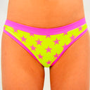 Slip bikini donna da mare Big Sur L024BIF - Big Sur Giallo Stelle Fucsia Fluo